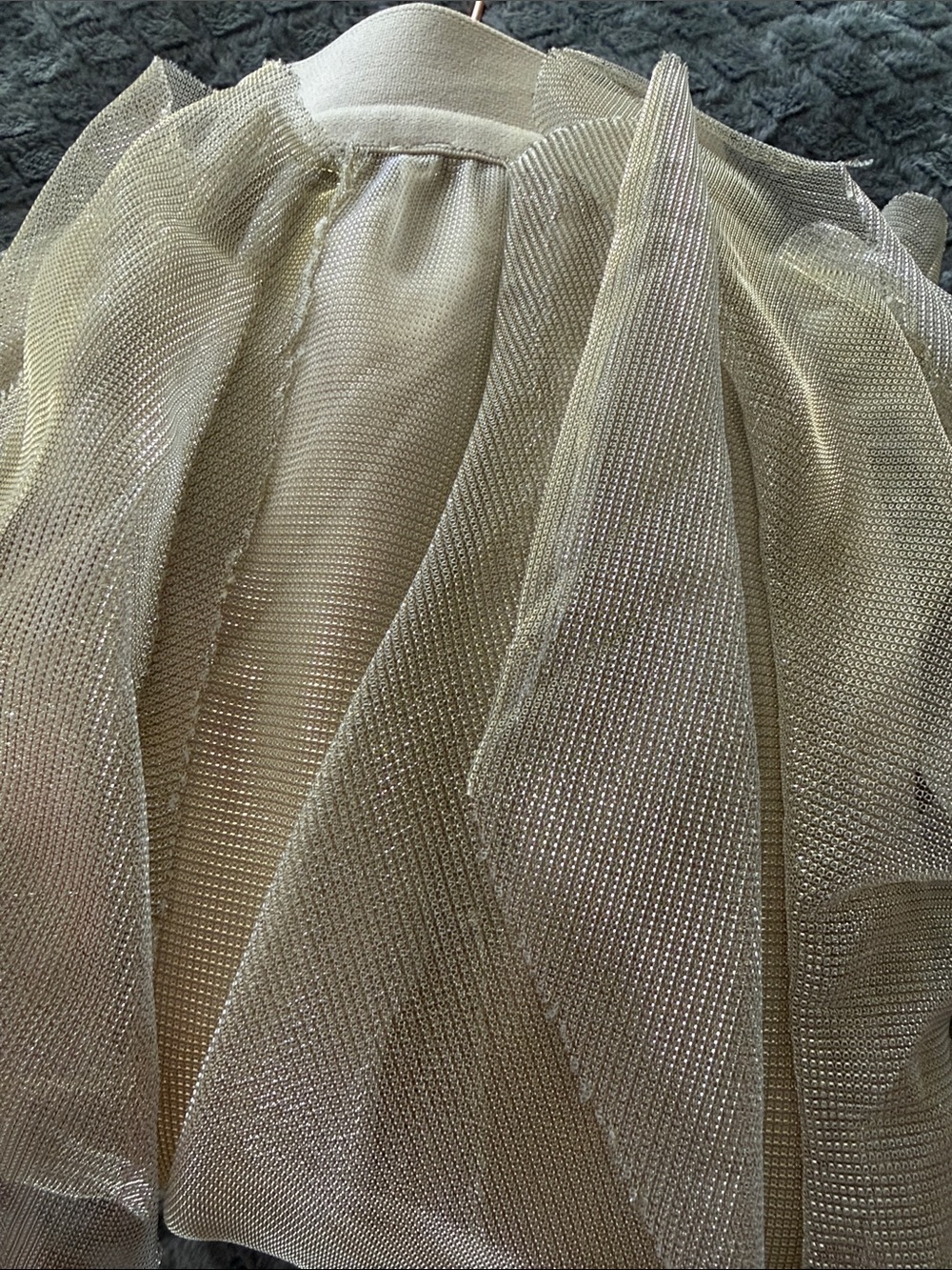 Chelsea & Violet Champagne Ruffled Tulle Midi Skirt - Picture 7 of 9